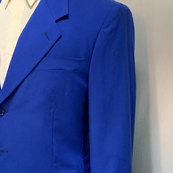 BENDETTI ITALIAN BLAZER - CASHMERE RAYON / POLYESTER ROYAL BLUE 4B - 42R 44R - Picture 8 of 12